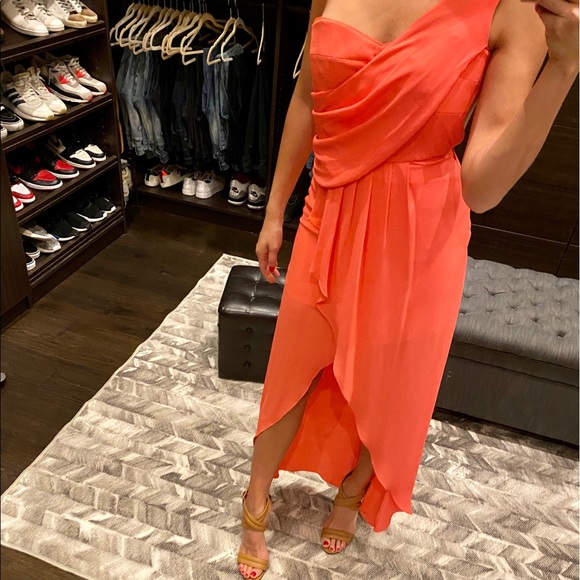 BCBGMaxAzria Dresses & Skirts - BCBG high low dress in Bright Orange size 2